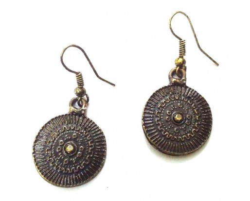 Antique Gold Earring Jhumki Contemporary Fashion Jewelry Hook Drop Dangle EA229